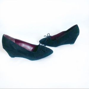BCBGeneration Black Suede Wedges Size 8M